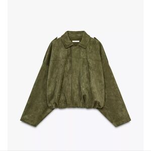 Brand New With Tags Zara Suede Effect Bomber Jacket